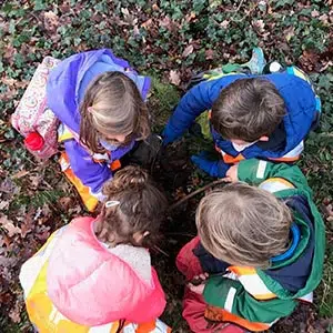 Wild About Play We are a full time outdoor education nursery for children aged 2-5 years old operating from 8am until 5.30pm.