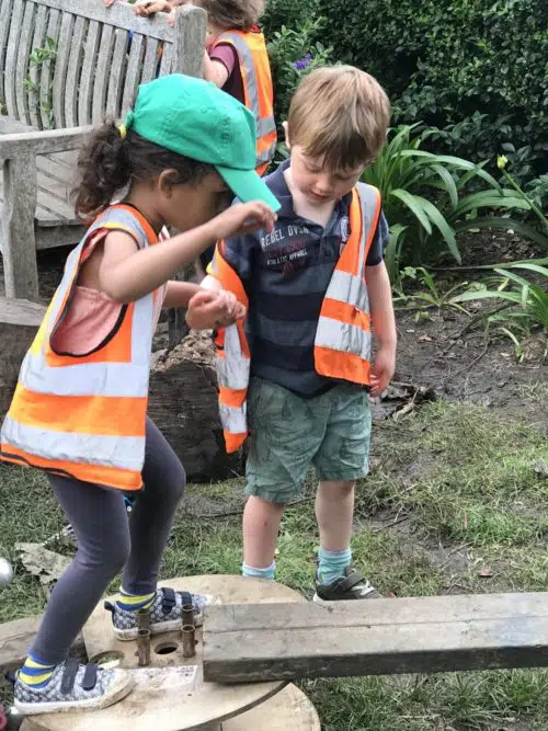 helping eachother children outdoor nursery forest school putney wap wild about play